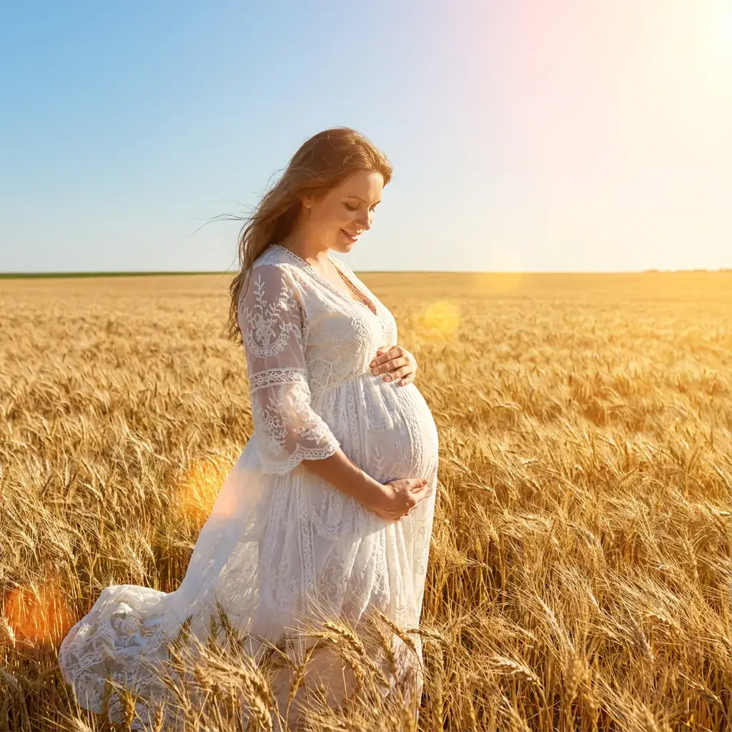 Golden field portrait style