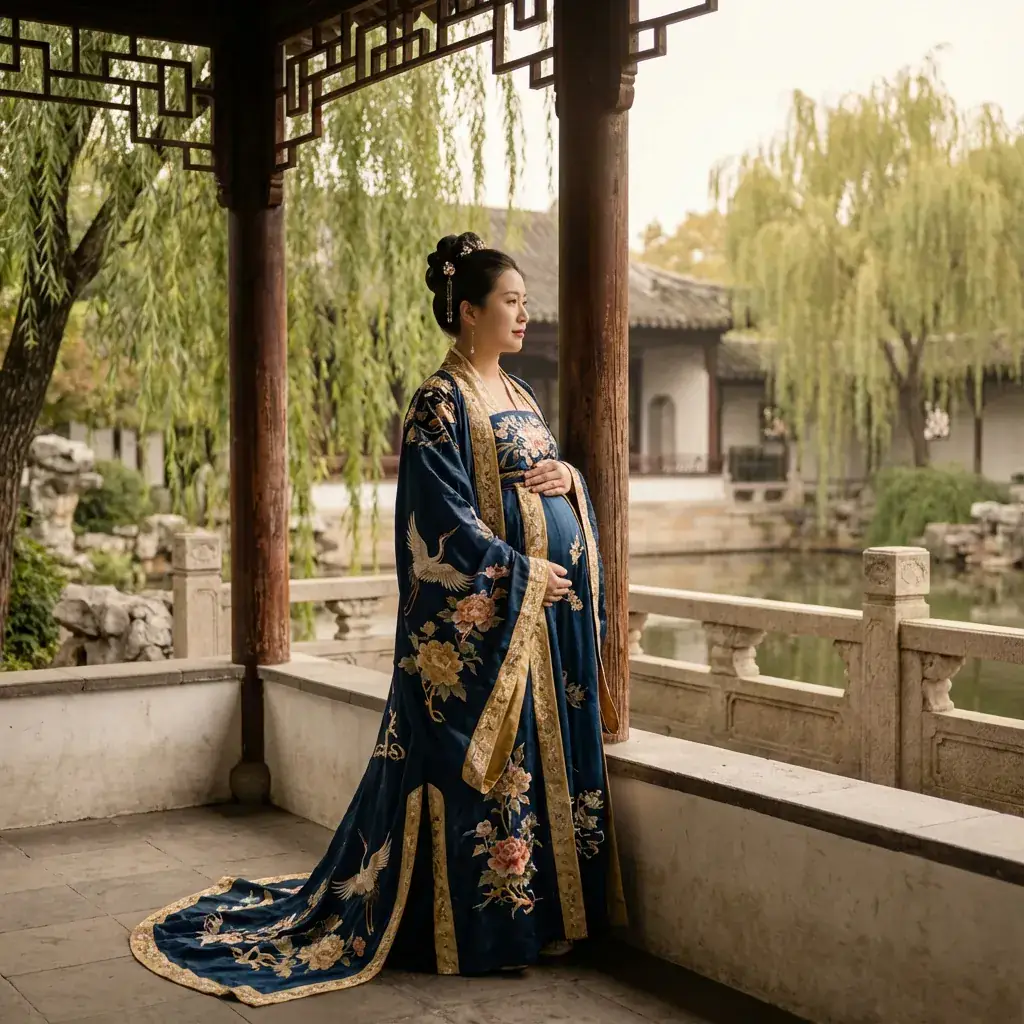 Chinesisches antikes Umstandsfoto in Hanfu