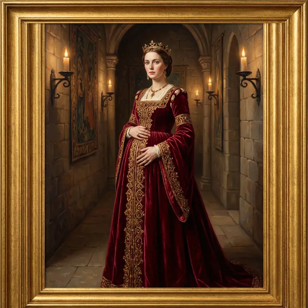 Mittelalterliches Umstandsfoto im Schloss